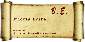 Brichta Erika névjegykártya